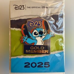 D23 Gold Member 2025 Stitch Pin – Official Disney Fan Club – New Sealed